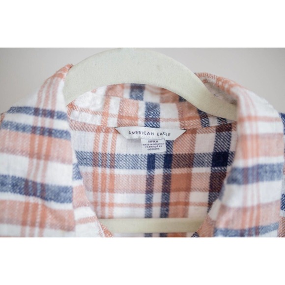 American Eagle NWOT Women’s Plaid Flannel Babydoll Shirt Dress Button-Down SZ S - Picture 5 of 9